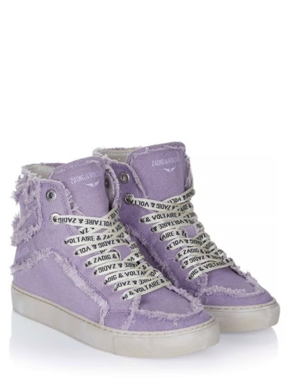 ZADIG & VOLTAIRE High Flash Boomerang Canvas Purple Sneakers Size 36 / 6 NEW NIB